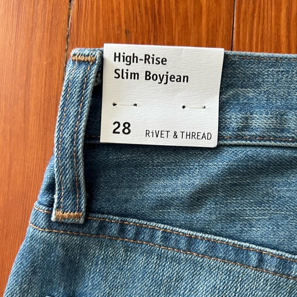 *NWT Madewell - Rivet & Thread High-Rise Slim Boyjeans - Size 25 - Picture 12 of 14